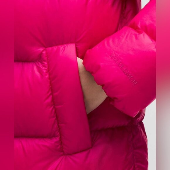 NEW 2025 Lululemon Featherweight 900-Down-Fill LONG Puffer Jacket Magenta pink L - Picture 6 of 11